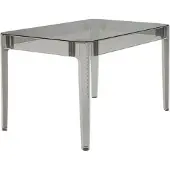 AEA Table élégante grise transparente Table rectangulaire Table de jardin