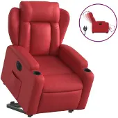 Syfax Fauteuil inclinable électrique rouge similicuir