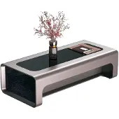 AEA Design de table basse moderne en noir avec cadre argenté