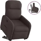 Syfax Fauteuil inclinable marron foncé tissu