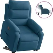 Syfax Fauteuil inclinable électrique bleu velours
