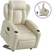 Syfax Fauteuil inclinable Crème Similicuir