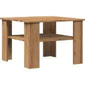 Syfax Table basse chêne artisanal 60x60x42cm bois d'ingénierie