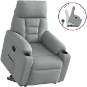 Syfax Fauteuil inclinable Gris clair Tissu