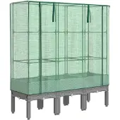 vidaXL Lit surélevé avec serre aspect rotin 120x40x140 cm