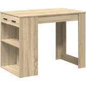 Syfax Bureau avec tiroir et étagère chêne sonoma bois d'ingénierie