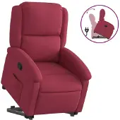 Syfax Fauteuil inclinable Rouge bordeaux Velours