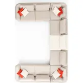 AEA Ecksofa U-Form Luxus Wohnzimmer Beige Polstersofa Modern Stil
