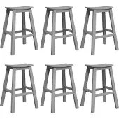 Syfax Ensemble de bar de jardin 6 pcs Gris clair HDPE