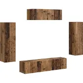 Syfax Meuble TV 5 pcs Bois ancien