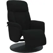 Syfax Fauteuil inclinable avec repose-pied noir velours