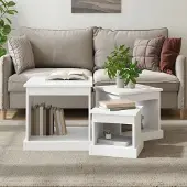 Prolenta Maison Exclusive - Tables basses 3 pièces, blanc, bois composite