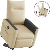 Syfax Fauteuil inclinable Crème Tissu