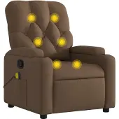 Syfax Fauteuil de massage inclinable Marron Tissu
