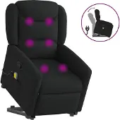 Syfax Fauteuil de massage inclinable Noir Tissu