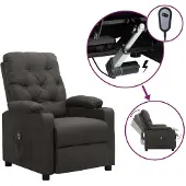 Prolenta Maison Exclusive - Fauteuil relax électrique gris foncé tissu