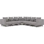 AEA Wohnzimmer Grau Ecksofa L-Form Designer Couch Textil Möbel Polstersofa