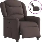 Syfax Fauteuil inclinable électrique Marron foncé Tissu