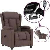 Syfax Fauteuil inclinable électrique Marron Similicuir