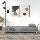 Prolenta Maison Exclusive - Canapé-lit avec accoudoirs, tissu gris clair