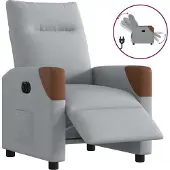 Syfax Fauteuil inclinable électrique Gris clair Tissu