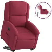 Syfax Fauteuil inclinable électrique rouge bordeaux velours