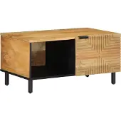 Syfax Table basse marron 80x50x40 cm bois de manguier massif