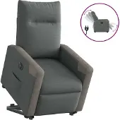Syfax Fauteuil inclinable électrique gris foncé tissu