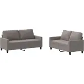 vidaXL Ensemble de canapés 2 pièces avec coussins Tissu Taupe