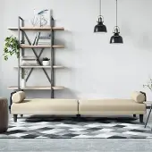 Prolenta Maison Exclusive - Canapé-lit avec accoudoirs, tissu crème