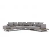 AEA Grau Sofa Couch L-Form Designer Textil Möbel Polstersofa Wohnzimmer