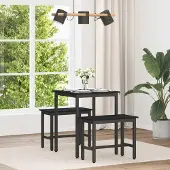 Prolenta Table exclusive - Dimensions : 60 x 60 x 75 cm - Matériau : bois composite - Couleur : noir imitation chêne