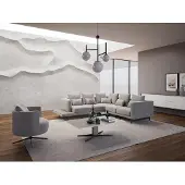 AEA Polstermöbel Luxus Ecksofa L-Form Wohnzimmer Grau Sofa Couch Couchtisch