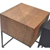 AEA Braun-Schwarzer Couchtisch-Set Quadratische Wohnzimmer Kaffeetische