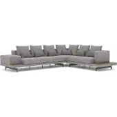 AEA Designer Ecksofa L-Form Grau Textil Möbel Wohnzimmer Einrichtung