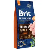 Brit Premium By Nature Sport - Nourriture complète au poulet pour chiens ayant des besoins énergétiques élevés - 15 kg + nourriture humide avec dinde 6x400 g