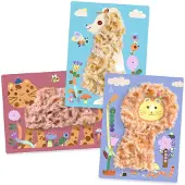 Djeco Collage Wolle & Klett Tiere