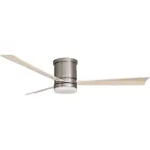 Nova Luce Silky - ventilateur de plafond avec lumière et télécommande - Ø 132 x 25 cm - 18W LED inclus - nickel brossé