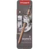 Bruynzeel Set de crayons papier - - Expression - étui métal - 6 pièces - noir
