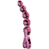 Icicles No. 43 - godemichet en verre avec perles et cœur - rose