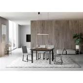 Itamoby - Table extensible 120/180x90 cm Cumar noyer cadre et pieds anthracite