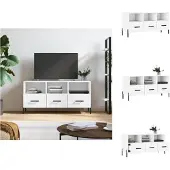 vidaXL Meuble TV Blanc 102x36x50 cm Bois composite - Meuble TV