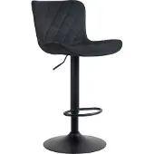 CLP Tabouret de bar ajustable pivotant velours Crème