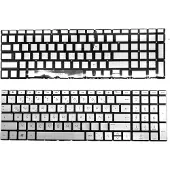 T-ProTek Clavier allemand argenté avec éclairage compatible avec HP 15-da1700
