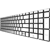 T-ProTek Clavier FRANÇAIS argenté avec éclairage compatible avec HP 15-da0622ng