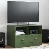 Prolenta Maison Exclusive - Meuble TV vert olive 67x39x44 cm acier