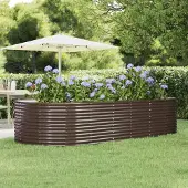 Prolenta Maison Exclusive - Lit surélevé de jardin Marron Acier galvanisé
