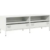 Syfax Meuble TV blanc 135x39x43,5 cm acier laminé à froid