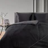 Blumtal literie 140x200 & 2x 80x80cm Cashmere-Touch peluche en noir