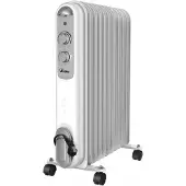 Ardes AR4R11S CURVY 11 Radiateur à mazout, 11 éléments chauffants, 3 forces, 2500 W, argenté